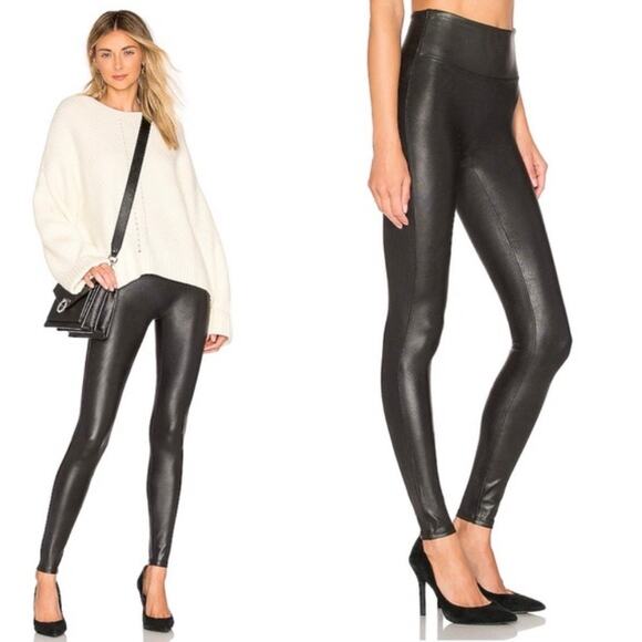 Spanx Faux Leather Leggings in classic stretch black size Small - Picture 1 of 9